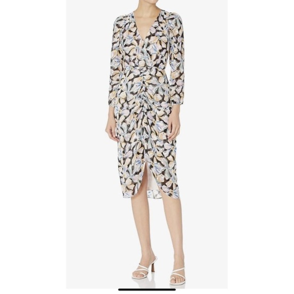 Rebecca Taylor Women's Silk spring wedding guest Midi Bow Fleur Dress‎ 2